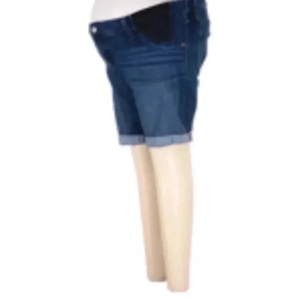 Isabel Maternity Denim Dark Wash Rolled Cuff Bermuda Shorts Women’s Sz 12 - Picture 8 of 8